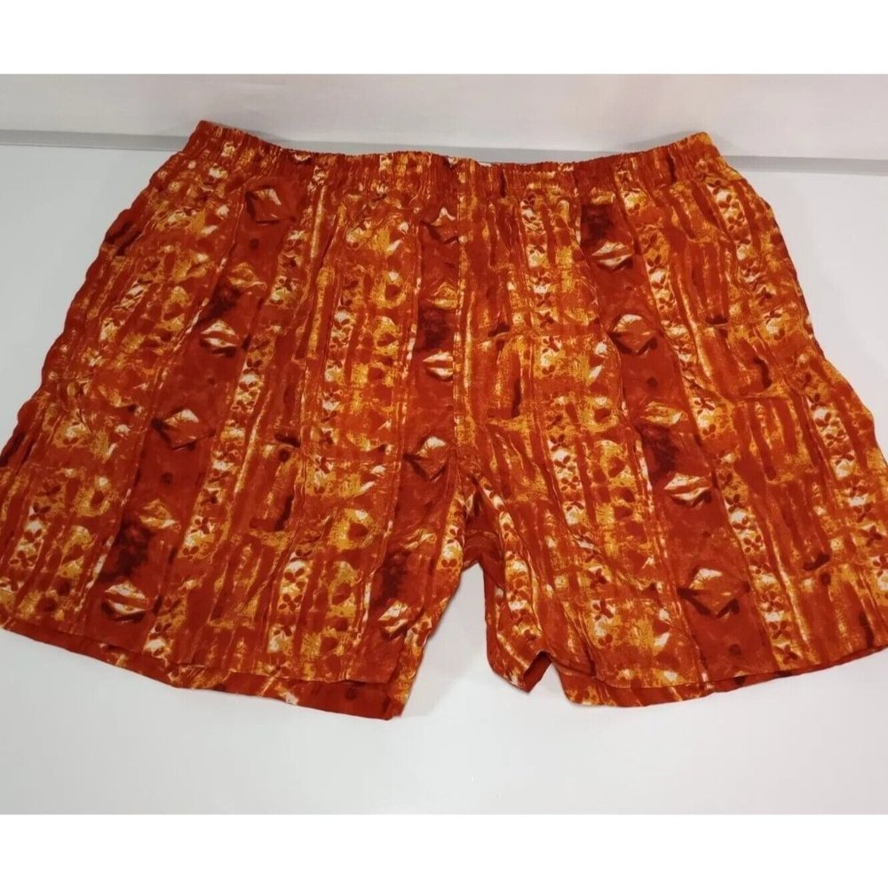 VTG Esprit Swim Shorts Men XL Campus Lined Trunks Board Swimsuit Orange Pockets